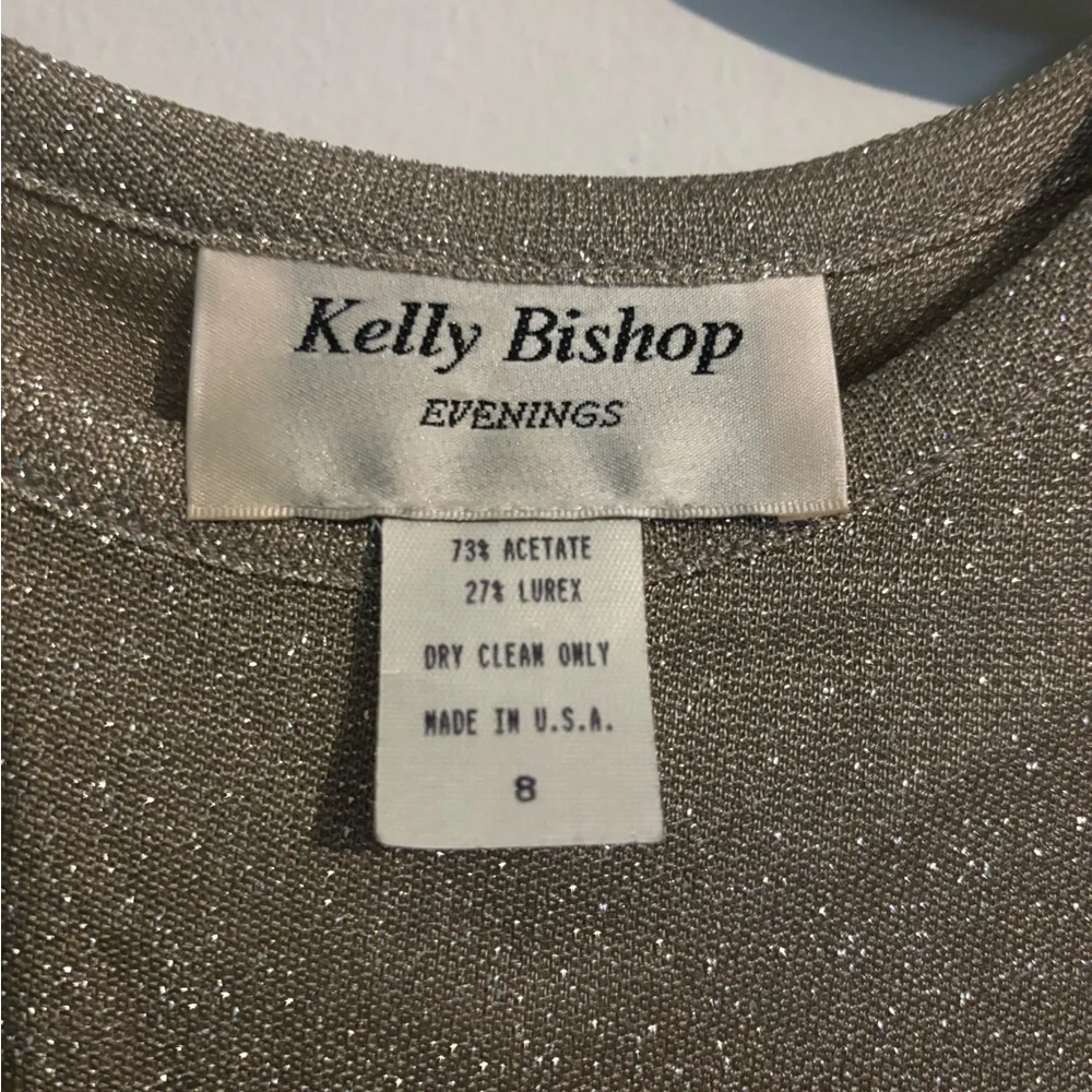 90s Vintage Kelly Bishop Womens Sz 8 3pc Champagne CropTop‎ Set Maxi Skirt Matte